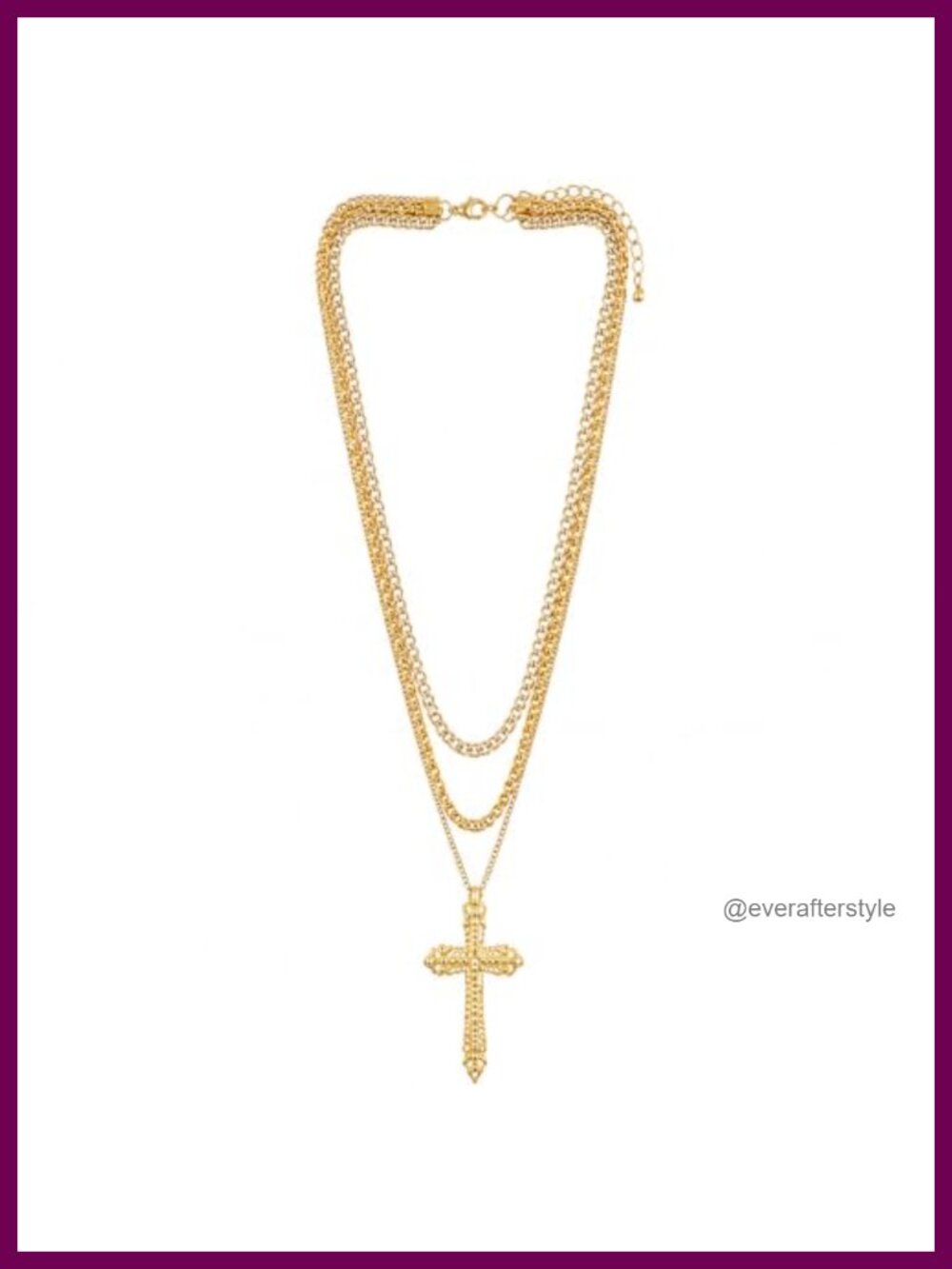 Gold Layered Cross Pendant Necklace for Women Long Christian Jewelry